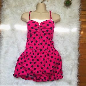 Marilyn Monroe Pink Playsuit Romper Polka Dot M